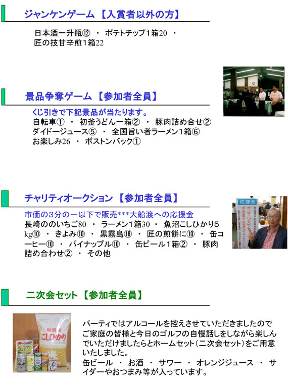 第２０回きくやゴルフ会　当日の予定・出欠ハガキ提出方法
